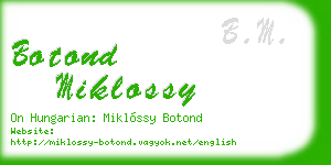 botond miklossy business card